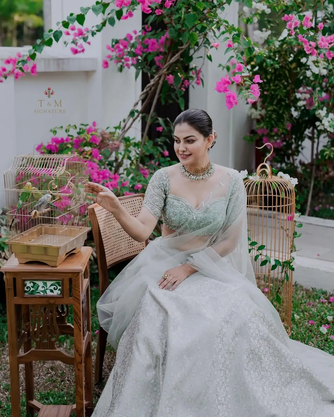 Anusree Nair In South Indian Traditional Green Lehenga Choli